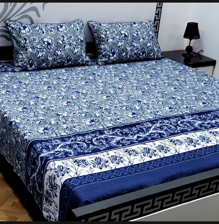 Modern Geometric Printed Bed Sheet Set with Pillow Covers
