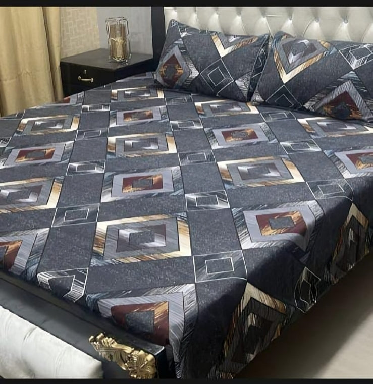 Vibrant Sunflower Printed Bed Sheet Set with Matching Pillow Covers