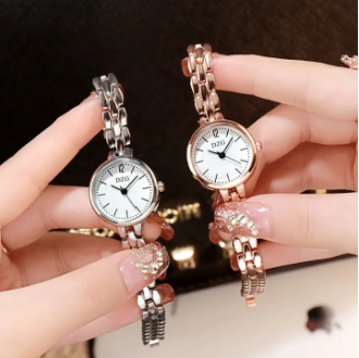 Elegant DZG Women’s Bracelet Watches – Silver & Rose Gold