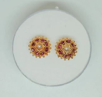Elegant Gold-Plated Floral Stud Earrings Set – Traditional Ethnic Jewelry