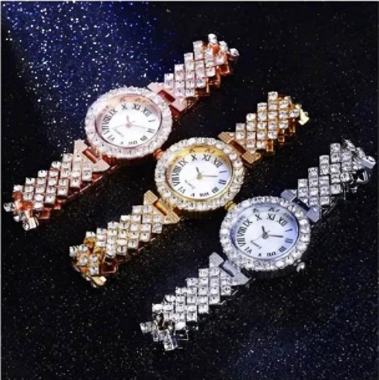 Luxury Crystal Watch & Bracelet Set for Women