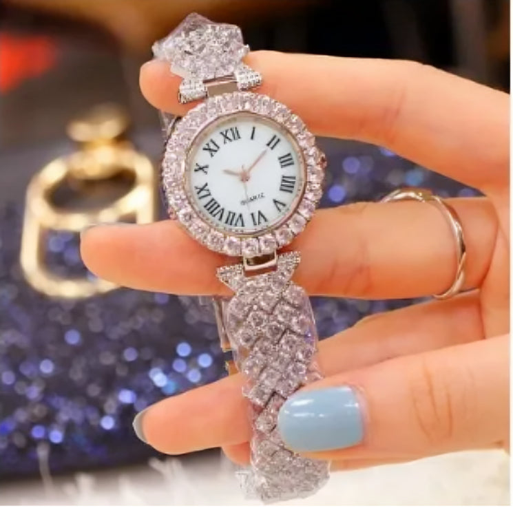 Luxury Crystal Watch & Bracelet Set for Women