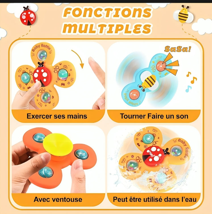 Multi-Function Baby Spinner Toy with Suction Cup