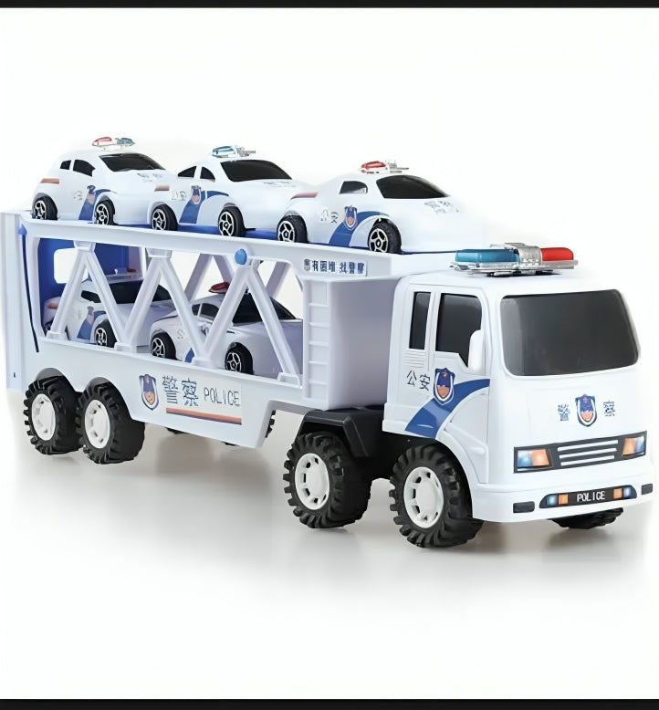 Police Transport Carrier Truck Toy with Mini Cars