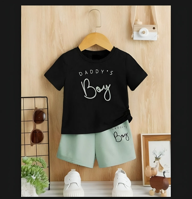 Boys Summer Outfit Set – "I Love My Mom, I'm a Good Boy"