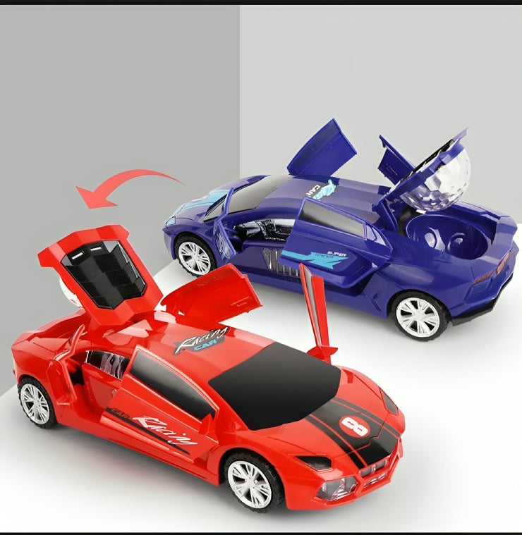 Transforming Robot Sports Car Toy with Lights & Music
