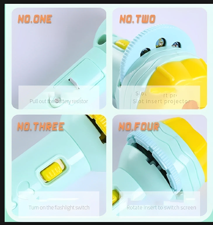 Kids Projection Torch with Animal Slide Discs