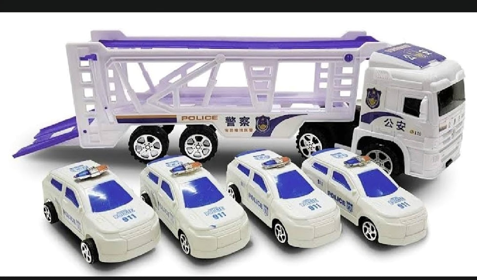Police Transport Carrier Truck Toy with Mini Cars